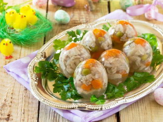 Рецепт заливного из курицы с овощами