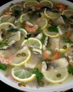 Заливное из судака и креветок