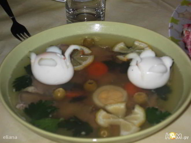 Рецепт заливного лебеди