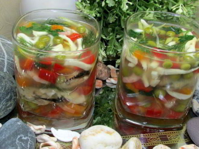 Рецепт заливного морского дна