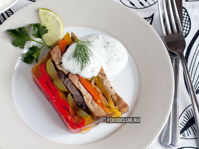 Рецепт заливного — террина из запеченных овощей