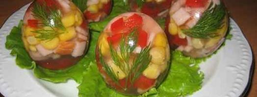 заливное в яичной скорлупе. Шаг 11