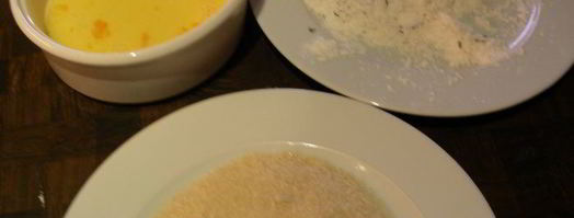 жареный козий сыр с ревеневым соусом. Шаг 3