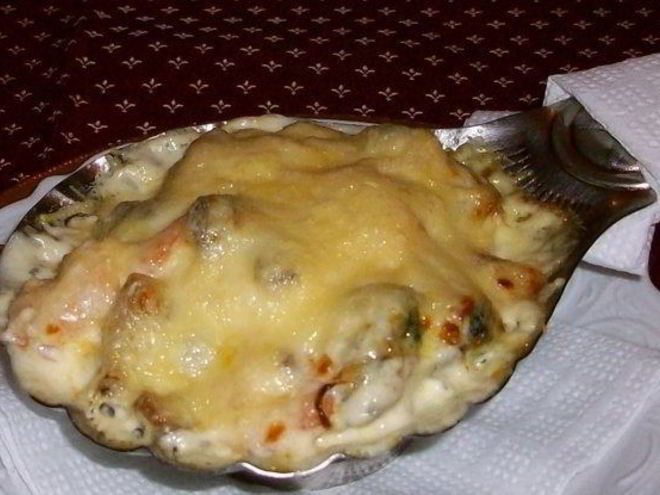 Рецепт жульена с мидиями и овощами