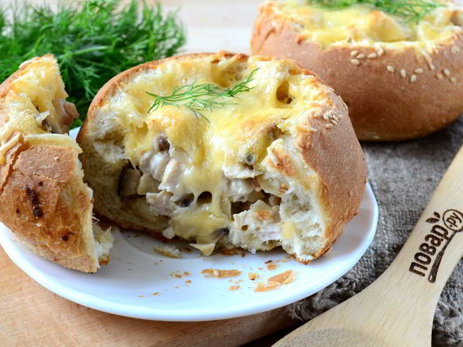 Рецепт жульена в булочках