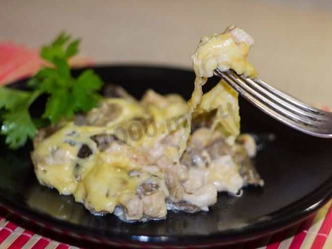 Рецепт жульена в мультиварке с курицей и грибами