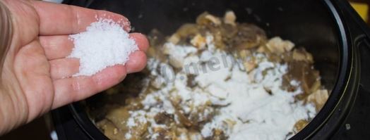 жульен в мультиварке с курицей и грибами. Шаг 12