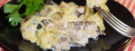 жульен в мультиварке с курицей и грибами. Шаг 18