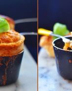 Жюльен из красного окуня с крышечками из слоеного теста